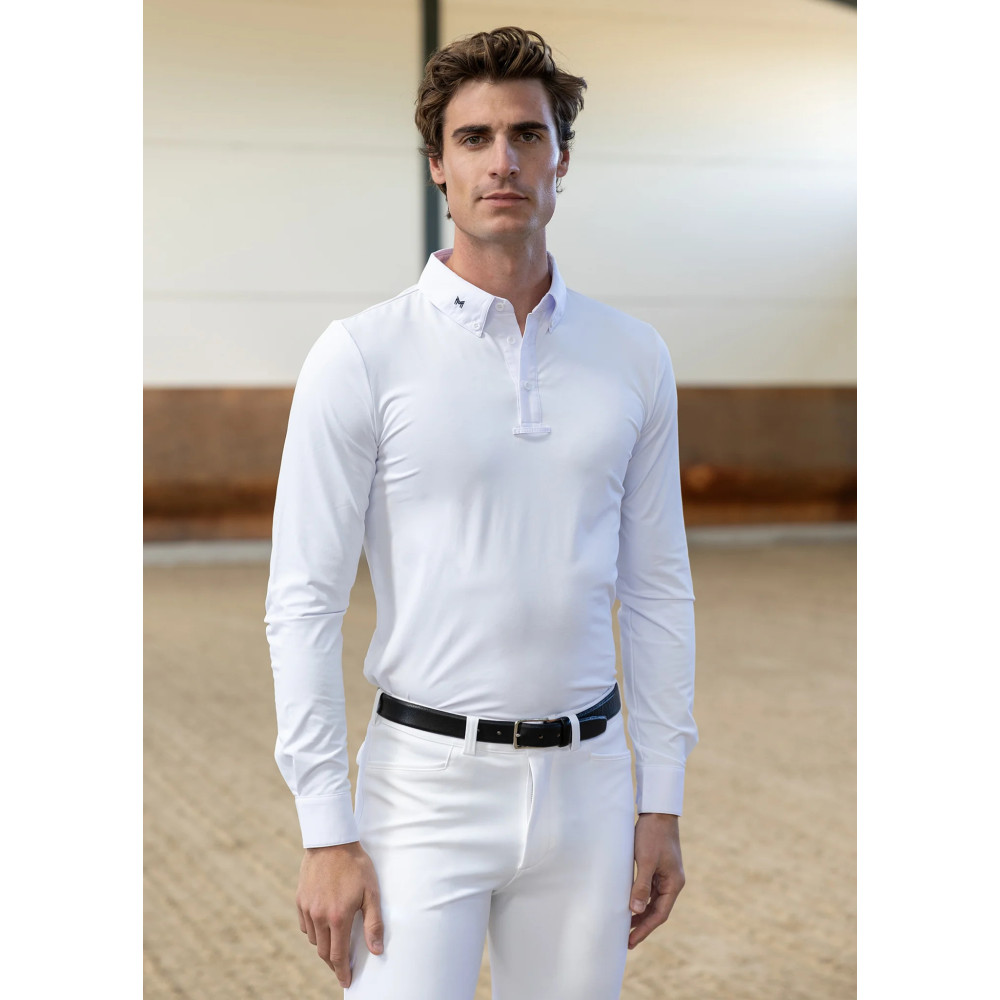 Koszula Konkursowa Męska z Długim Rękawem Active Competition (white) Maximilian Equestrian