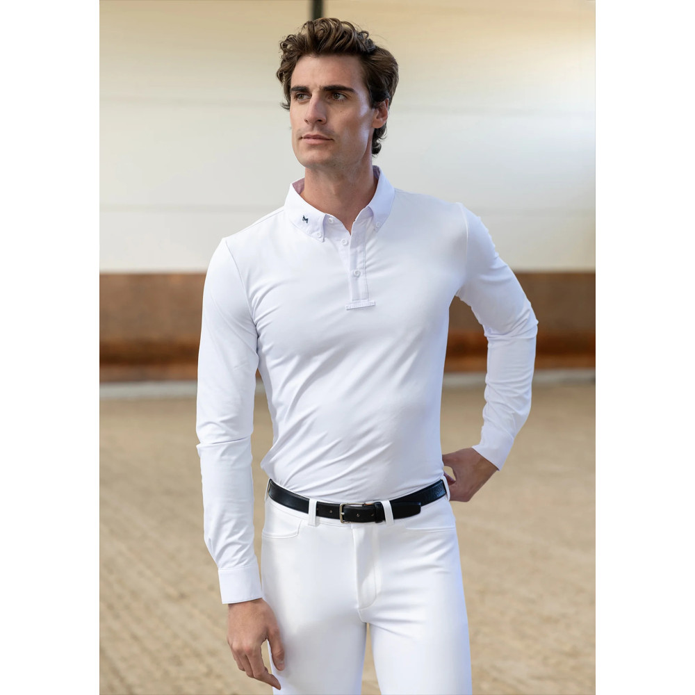 Koszula Konkursowa Męska z Długim Rękawem Active Competition (white) Maximilian Equestrian