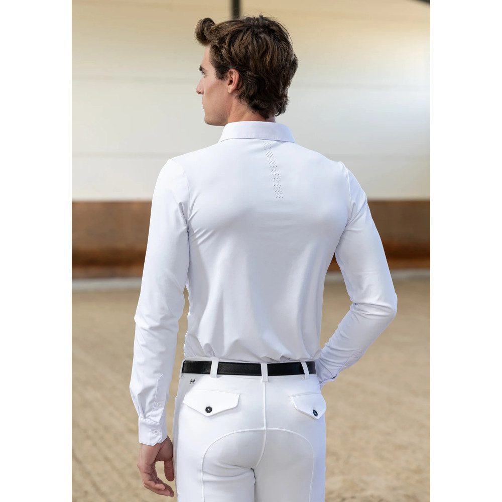 Koszula Konkursowa Męska z Długim Rękawem Active Competition (white) Maximilian Equestrian