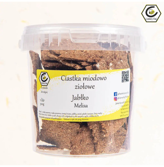 Ciastka Miodowo Ziołowe z Jabłkiem i Melisą Lipowy Gaj