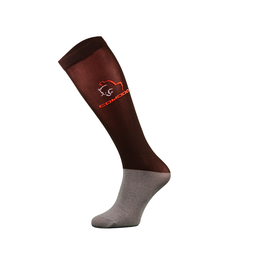 Podkolanówki Jeździeckie z Mikrofibrą Brązowe Comodo