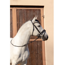 Brokatowe Ogłowie Glitter Black Savio