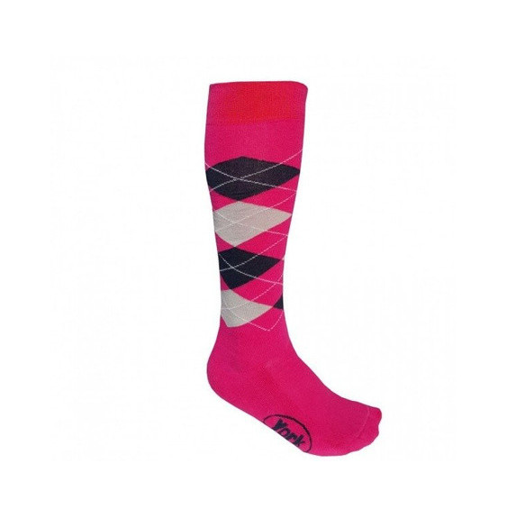 Podkolanówki Jeździeckie Różowo - Granatowe Karo York