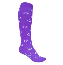 Podkolanówki Jeździeckie Fioletowe Podkówki York