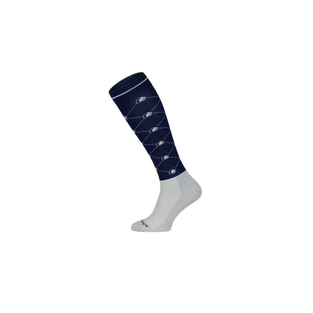 Podkolanówki Jeździeckie Logo 2.0 Navy-Grey Fair Play