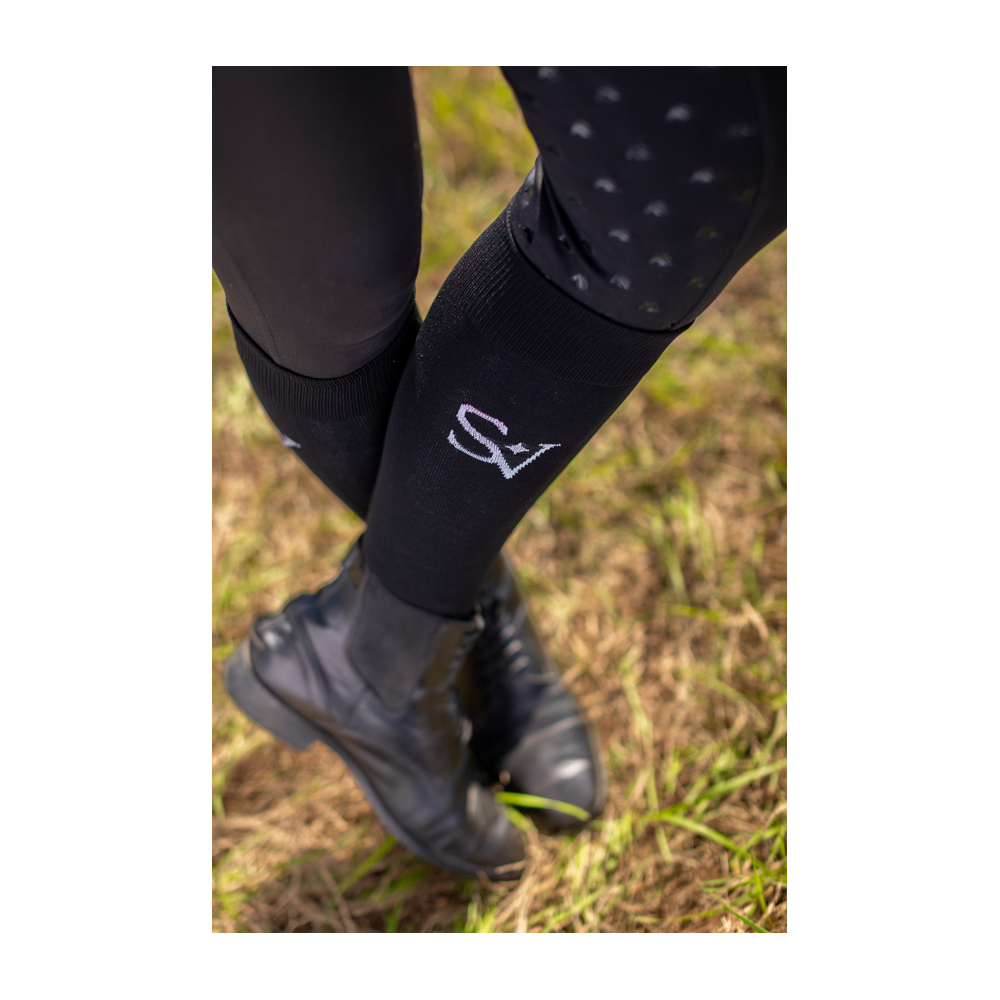 Podkolanówki Jeździeckie Black Savio