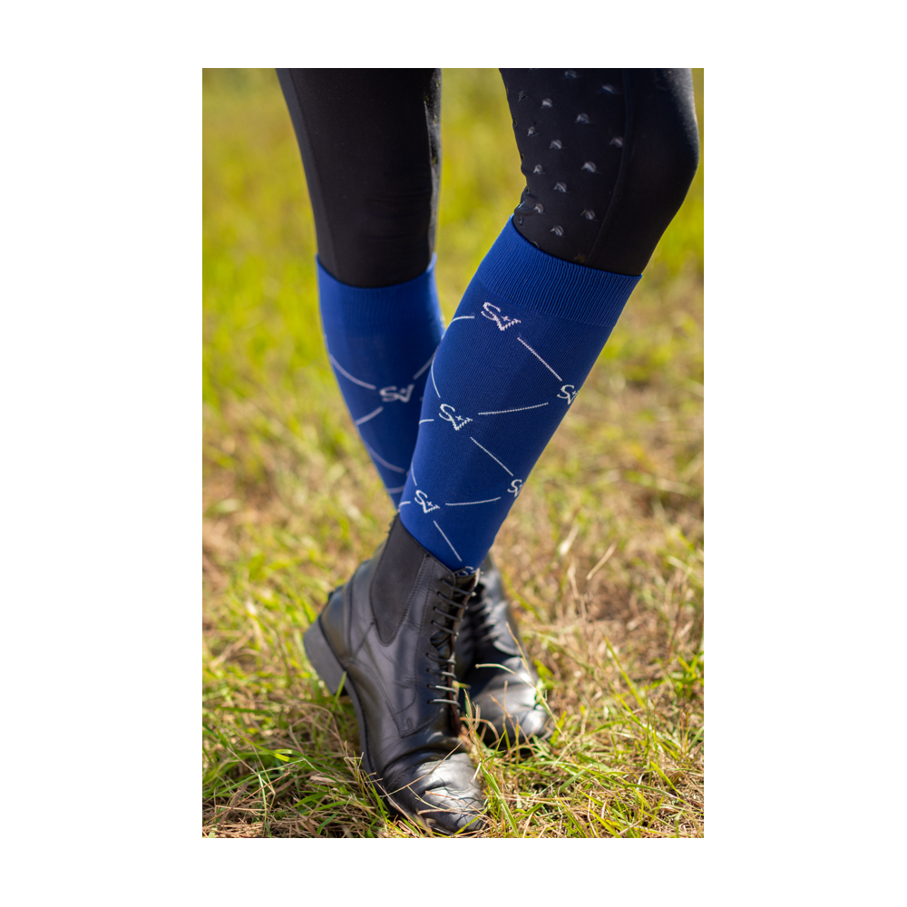 Podkolanówki Jeździeckie Navy Check Savio