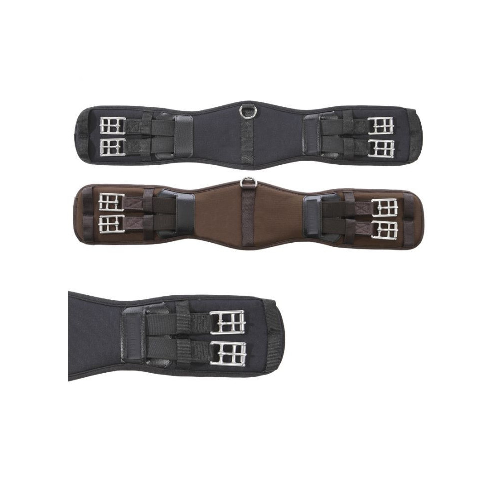 Popręg Krótki z Pianki Memory Foam, z Elastycznymi Gumami Czarny Kavalkade