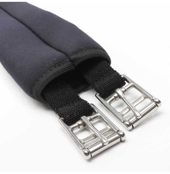 Popręg Neoprenowy z Elastycznymi Gumami Czarny Kavalkade