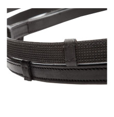 Wodze Skórzano-Gumowe Softgrip Full Czarne Kavalkade