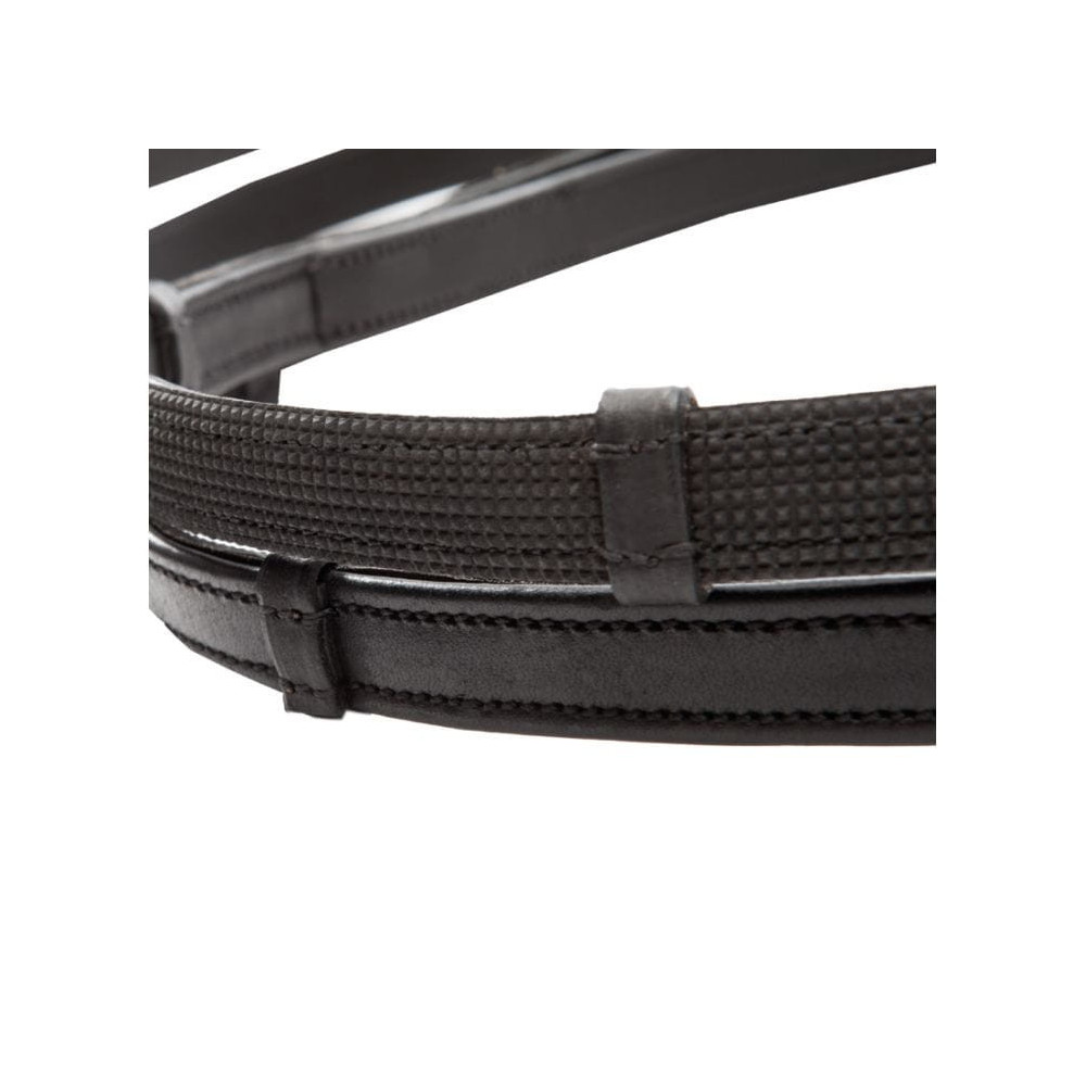 Wodze Skórzano-Gumowe Softgrip Full Czarne Kavalkade