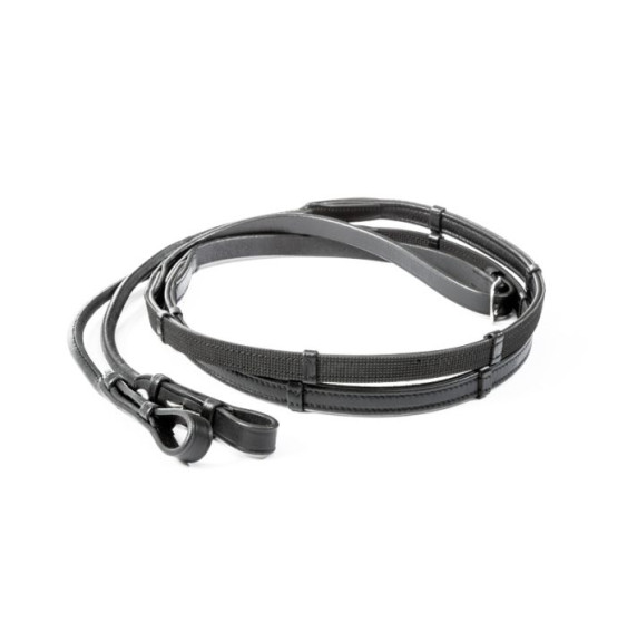 Wodze Softgrip Szyte Na Okrągło Czarne Kavalkade