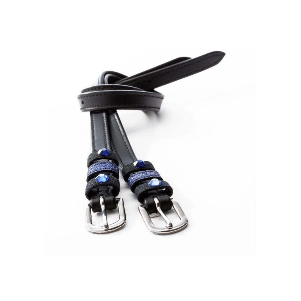 Paski Do Ostróg "Ocean" Czarny-Błękitny Kavalkade