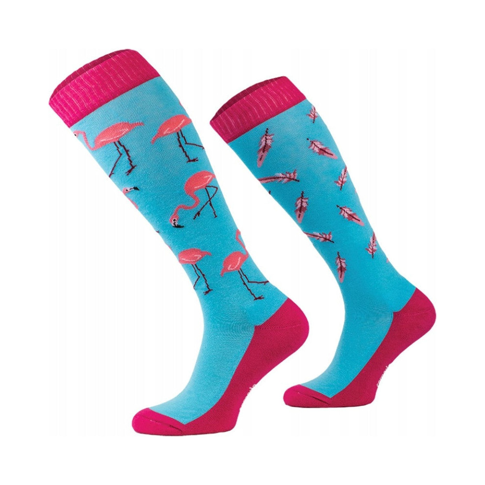 Podkolanówki Flamingi Niebieskie Comodo