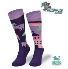 Podkolanówki Jeździeckie Fioletowy Jednorożec Comodo