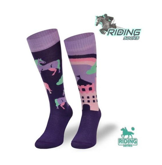 Podkolanówki Jeździeckie Fioletowy Jednorożec Comodo