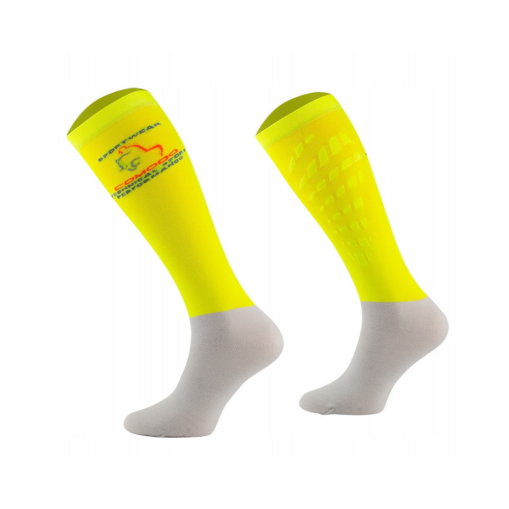 Podkolanówki Jeździeckie z Silikonem Żółte Comodo