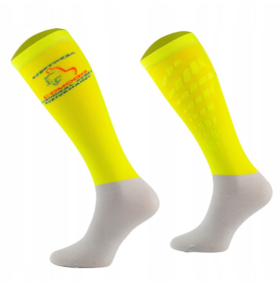 Podkolanówki Jeździeckie z Silikonem Żółte Comodo