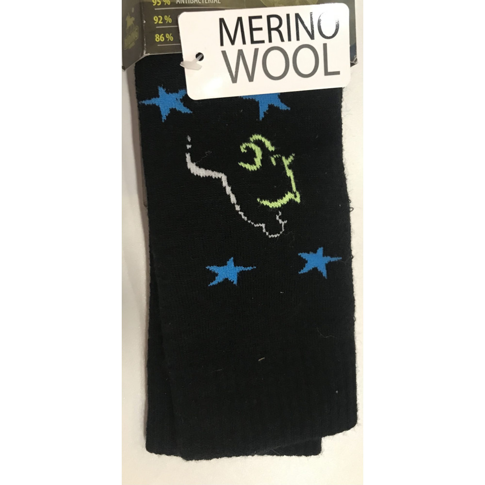 Podkolanówki Jeździeckie Czarne z Koniem Merino Comodo