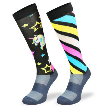 Podkolanówki Jeździeckie Szare w Jednorożce i Gwiazdki Comodo