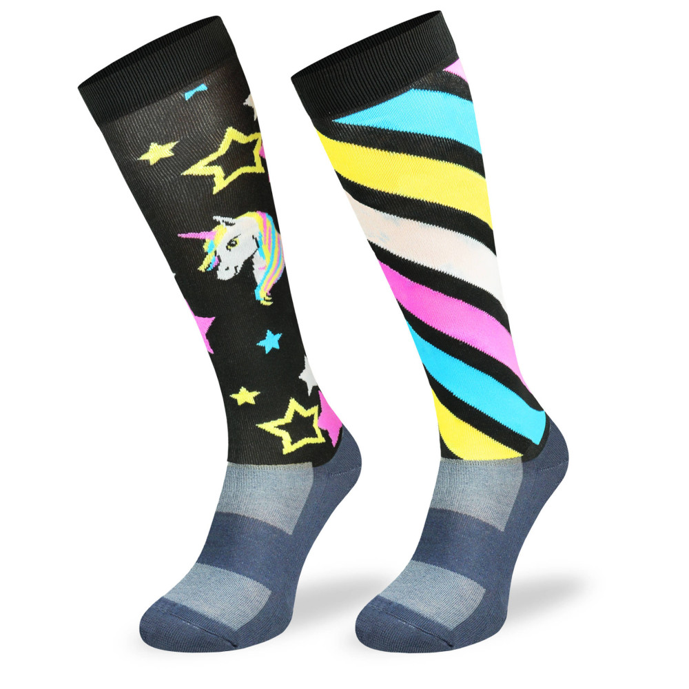 Podkolanówki Jeździeckie Szare w Jednorożce i Gwiazdki Comodo