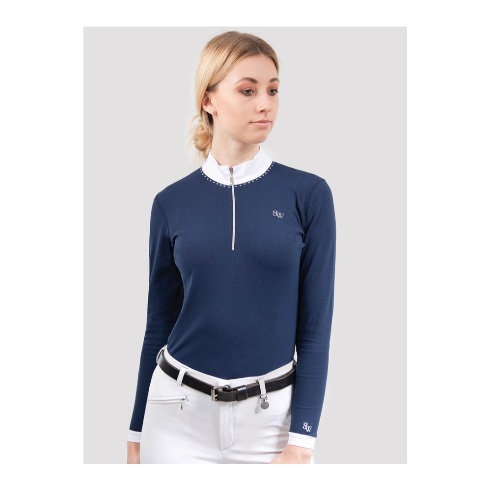 Koszula Konkursowa Premium Długi Rękaw z Kryształami Swarovski Silwear