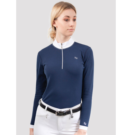 Koszula Konkursowa Premium Długi Rękaw z Kryształami Swarovski Silwear