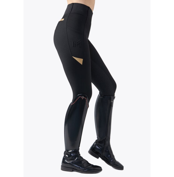 Legginsy Jeździeckie Tech Riding (Black/Gold) Maximilian Equestrian
