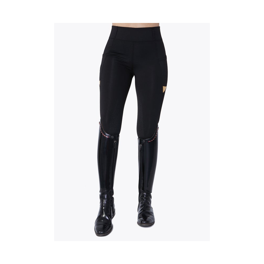 Legginsy Jeździeckie Tech Riding (Black/Gold) Maximilian Equestrian