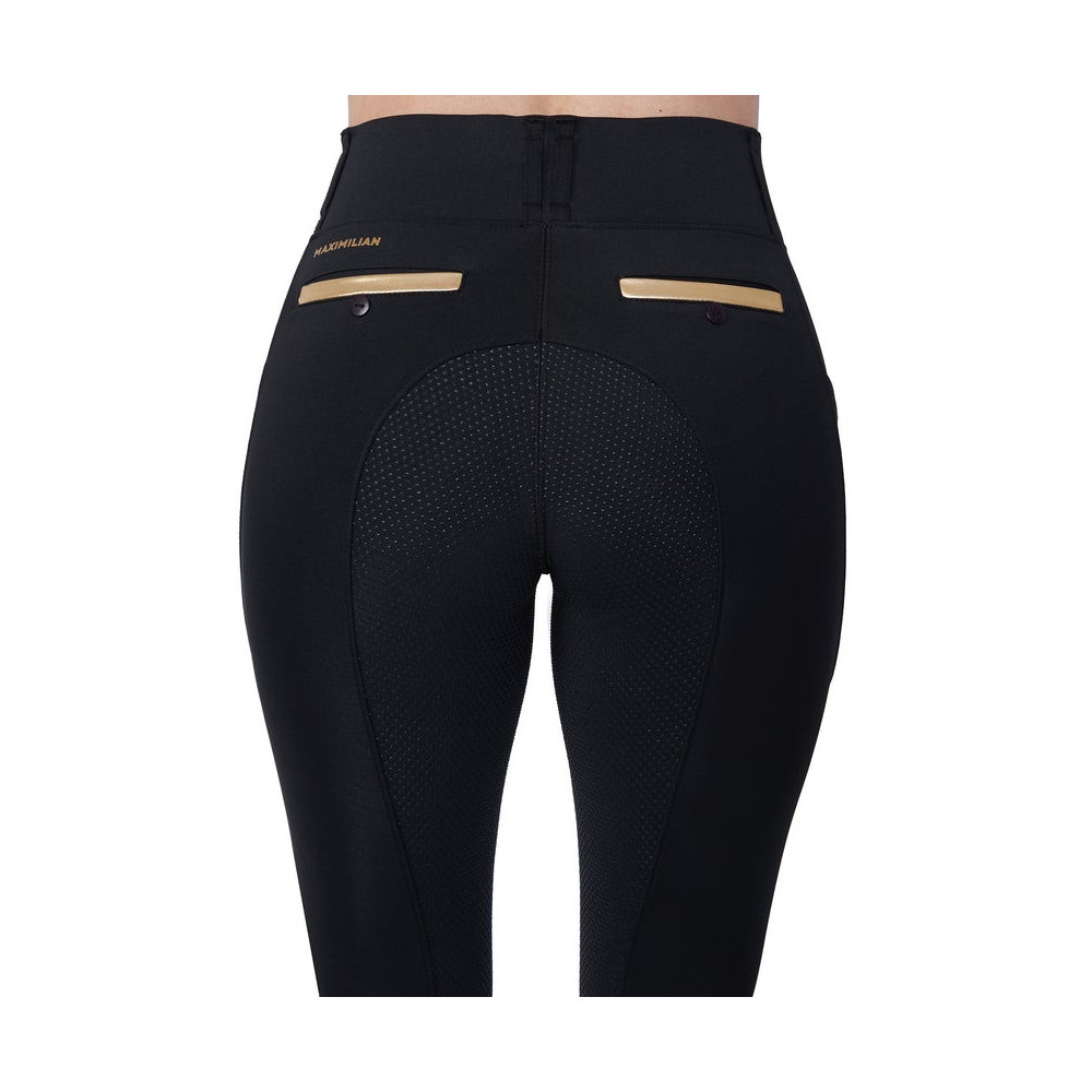 Legginsy Jeździeckie Tech Riding (Black/Gold) Maximilian Equestrian