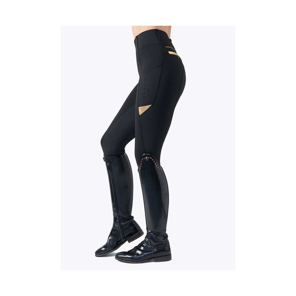 Legginsy Jeździeckie Tech Riding (Black/Gold) Maximilian Equestrian