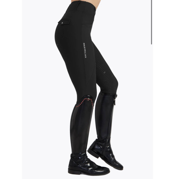 Legginsy Jeździeckie Pro Riding (Black) Maximilian Equestrian