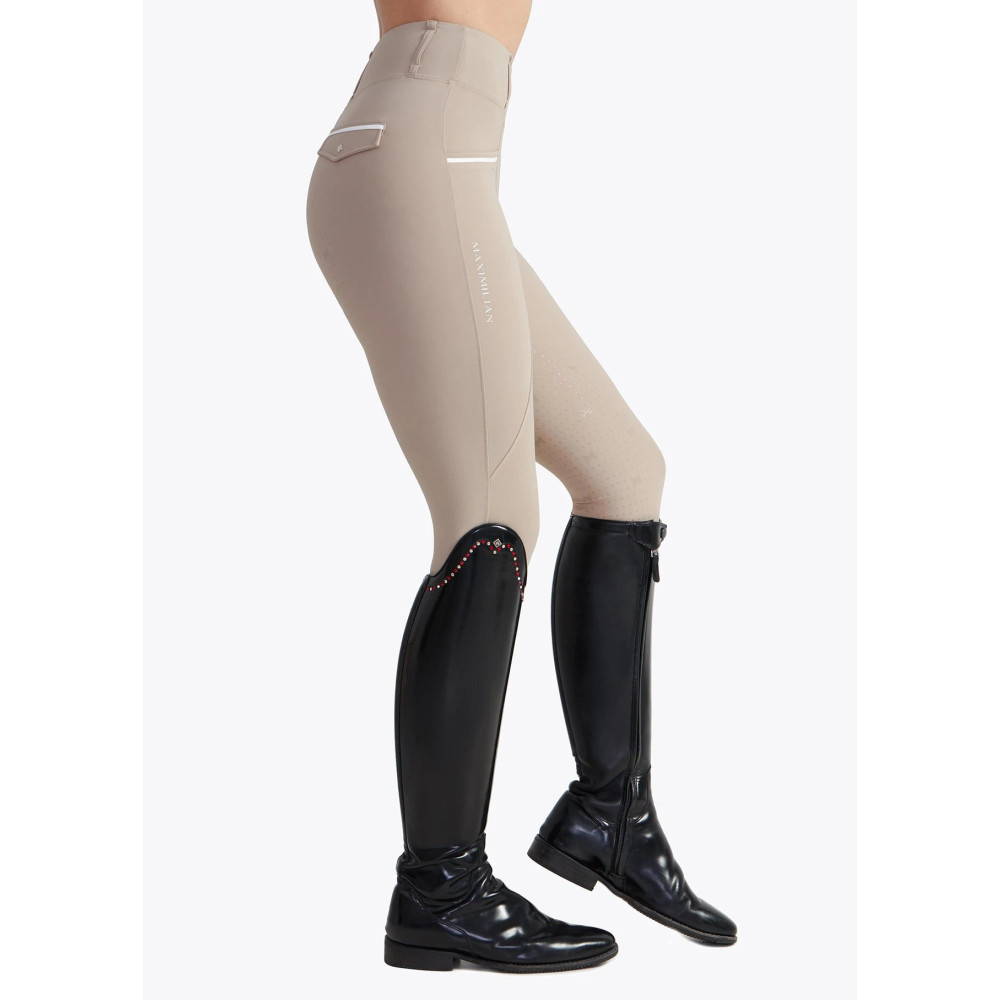 Legginsy Jeździeckie Pro Riding (Beige) Maximilian Equestrian