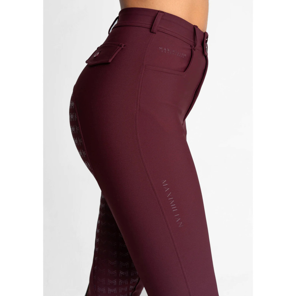 Legginsy Jeździeckie Pro Riding (Burgundy) Maximilian Equestrian