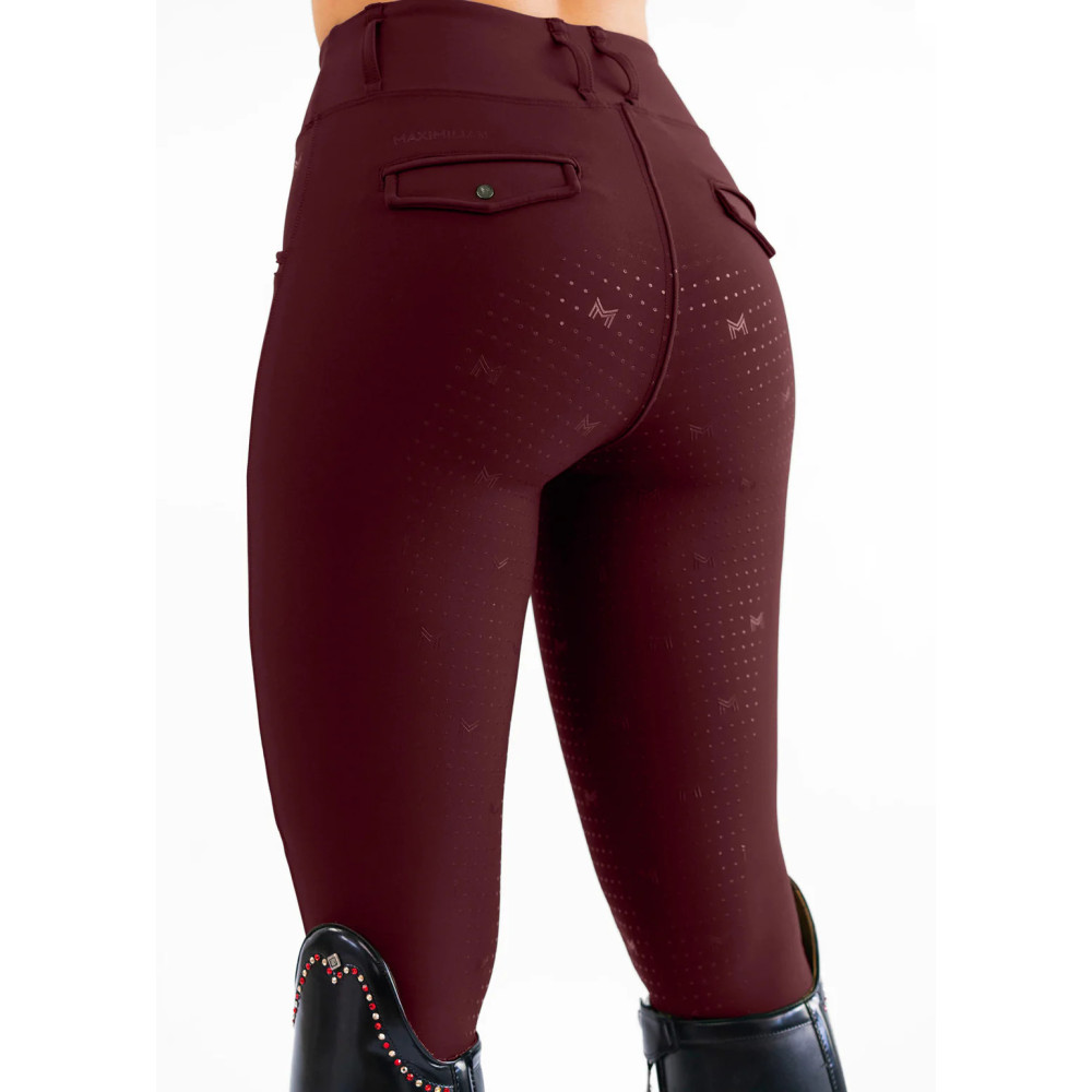 Legginsy Jeździeckie Pro Riding (Burgundy) Maximilian Equestrian
