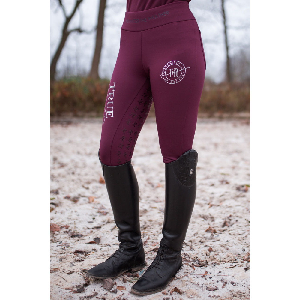 Legginsy Born to Ride Winter Red Wine True Rider