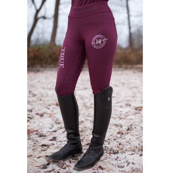 Legginsy Born to Ride Winter Red Wine True Rider