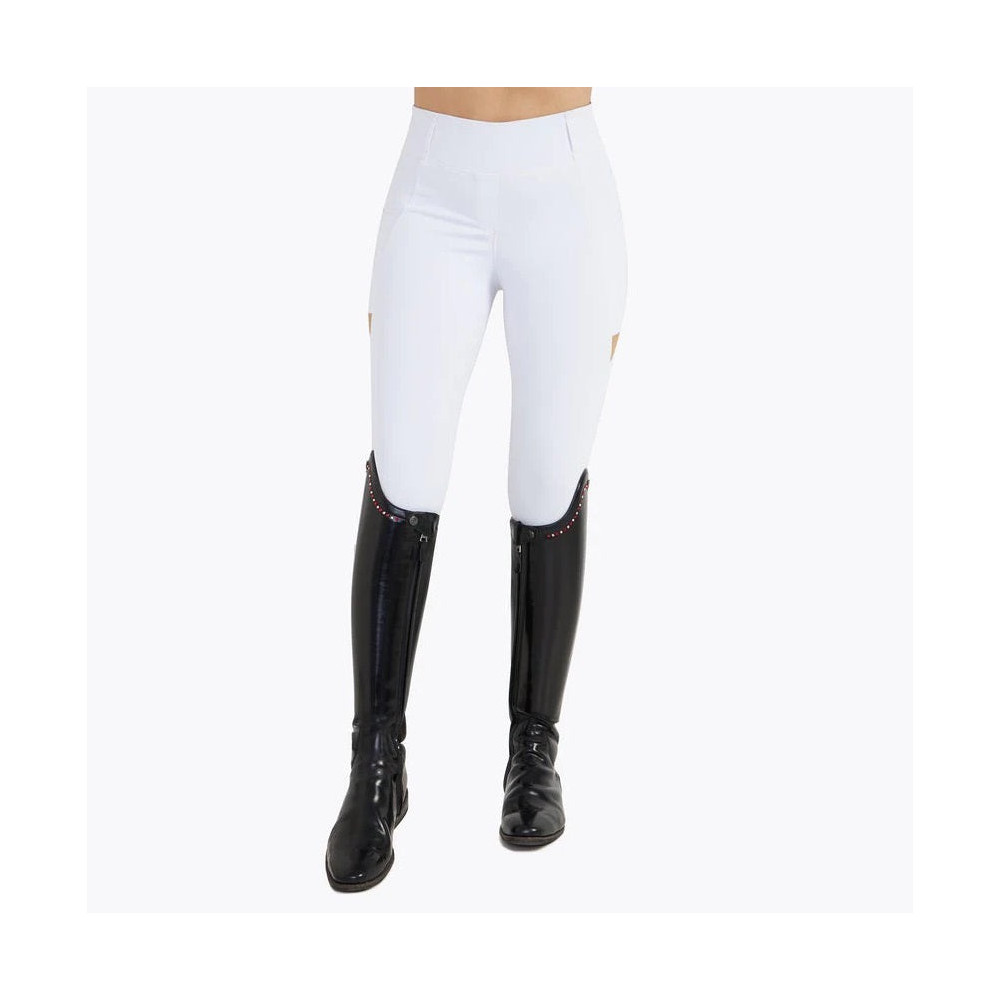 Legginsy Jeździeckie Tech Riding (White/Gold) Maximilian Equestrian