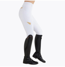 Legginsy Jeździeckie Tech Riding (White/Gold) Maximilian Equestrian