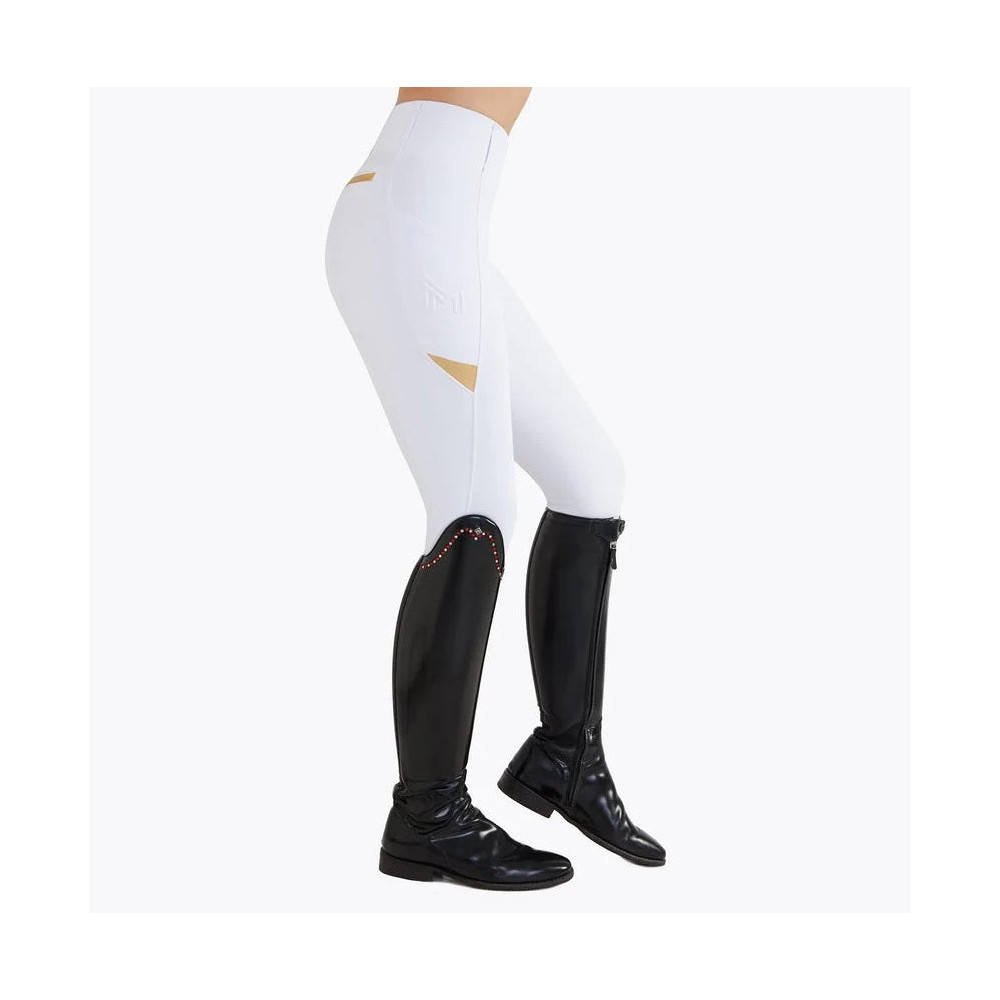 Legginsy Jeździeckie Tech Riding (White/Gold) Maximilian Equestrian