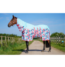 Derka Siatkowa z Wodoodpornym Grzbietem i Kapturem Flamingo Ponyo Horsewear