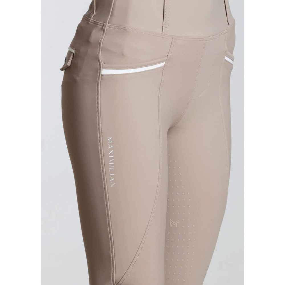 Młodzieżowe Legginsy Jeździeckie Pro Riding (Beige) Maximilian Equestrian