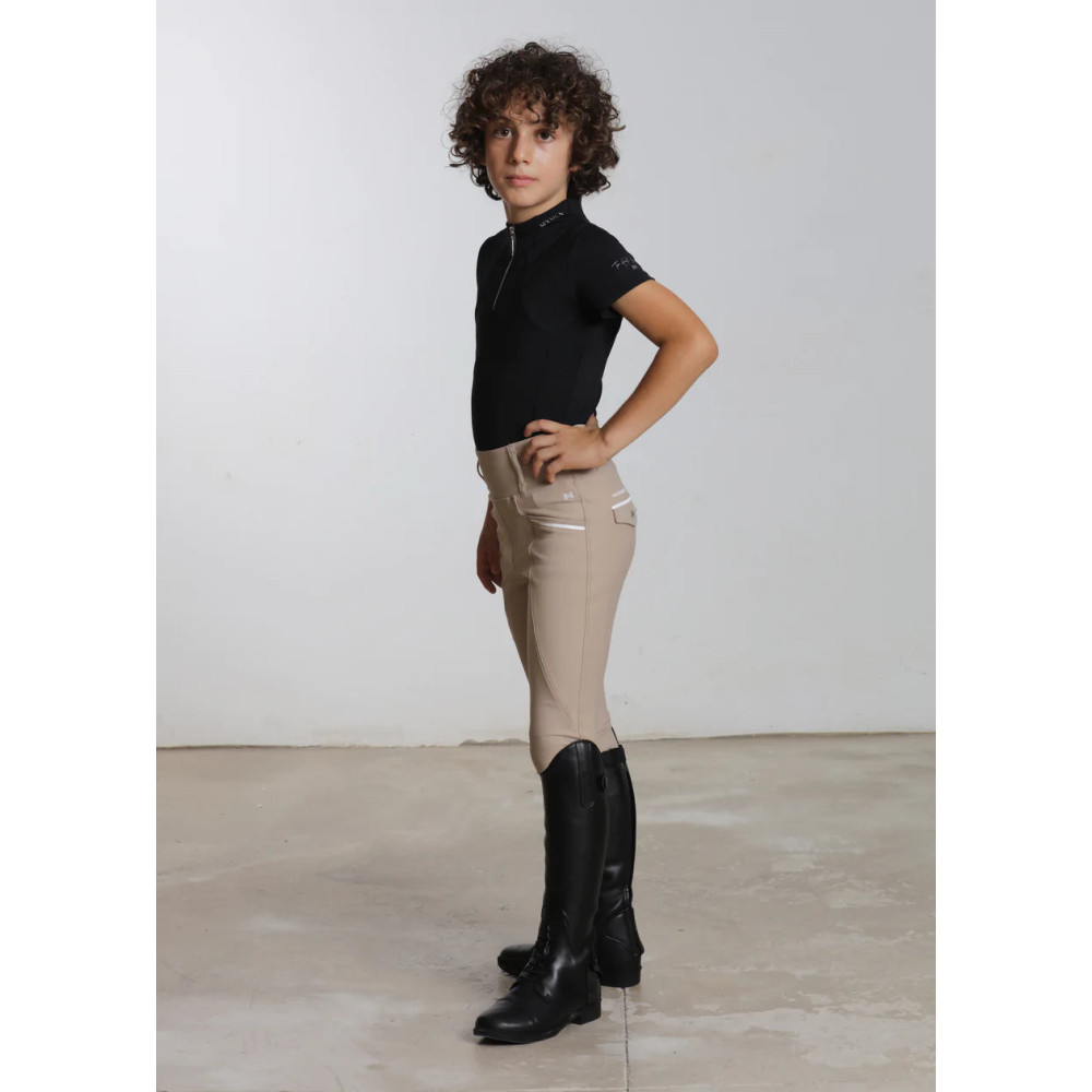 Młodzieżowe Legginsy Jeździeckie Pro Riding (Beige) Maximilian Equestrian