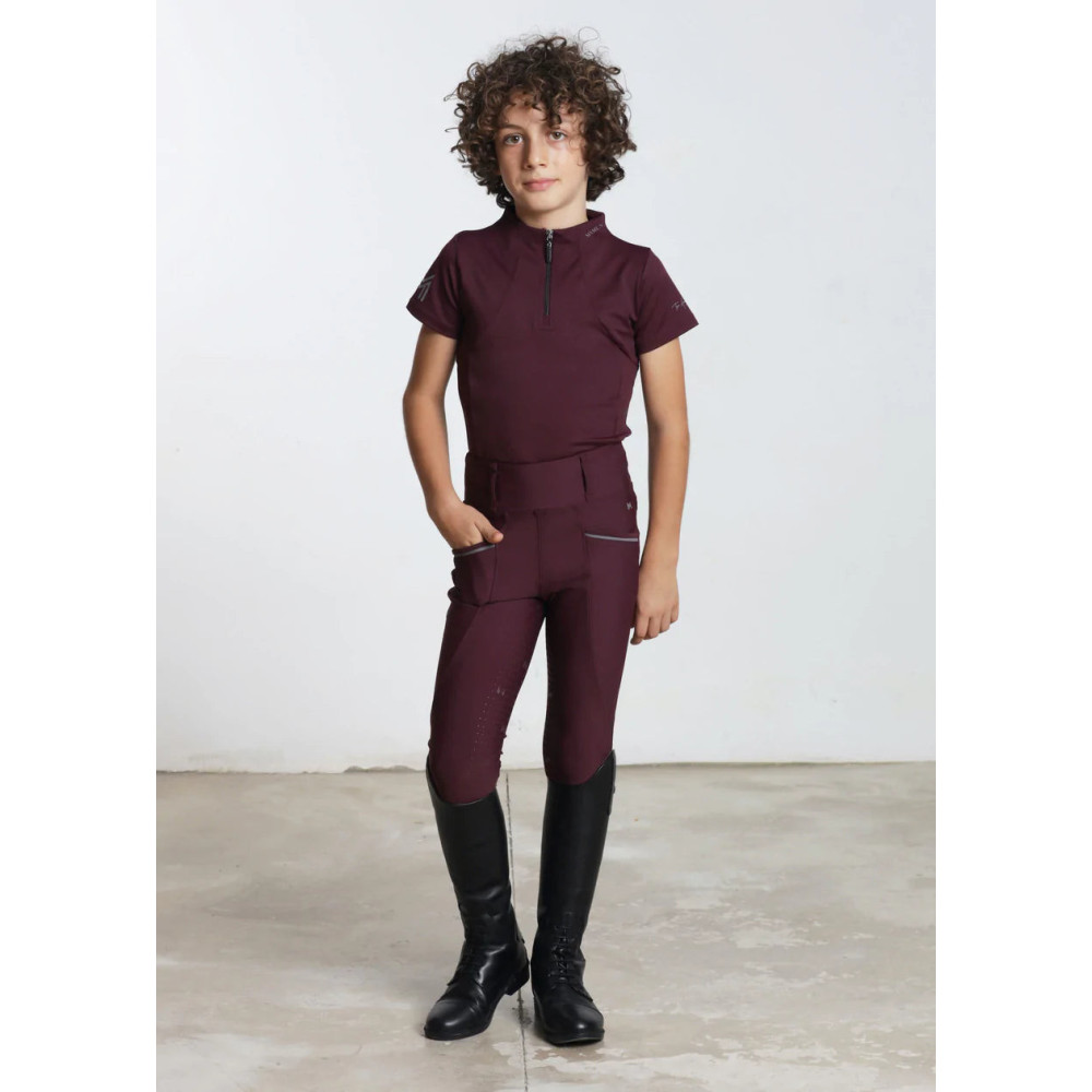 Młodzieżowe Legginsy Jeździeckie Pro Riding (Wine) Maximilian Equestrian