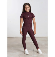 Młodzieżowe Legginsy Jeździeckie Pro Riding (Wine) Maximilian Equestrian