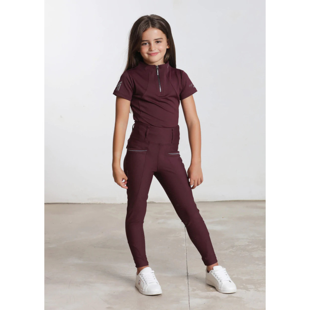 Młodzieżowe Legginsy Jeździeckie Pro Riding (Wine) Maximilian Equestrian