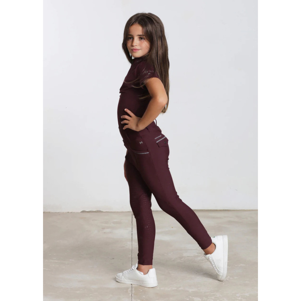 Młodzieżowe Legginsy Jeździeckie Pro Riding (Wine) Maximilian Equestrian