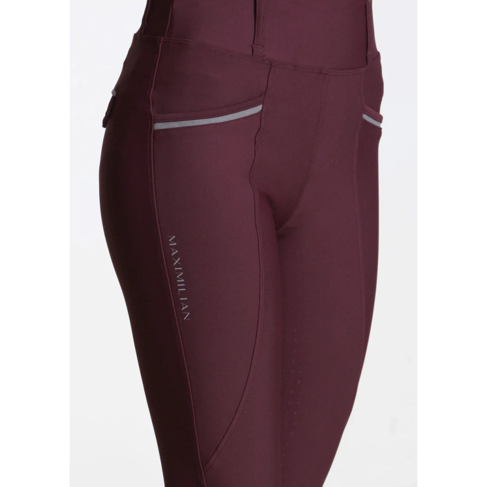 Młodzieżowe Legginsy Jeździeckie Pro Riding (Wine) Maximilian Equestrian