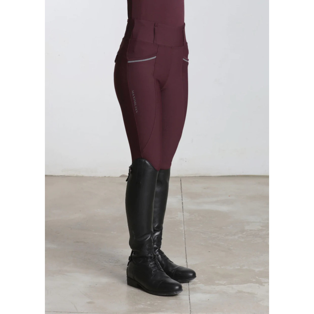 Młodzieżowe Legginsy Jeździeckie Pro Riding (Wine) Maximilian Equestrian