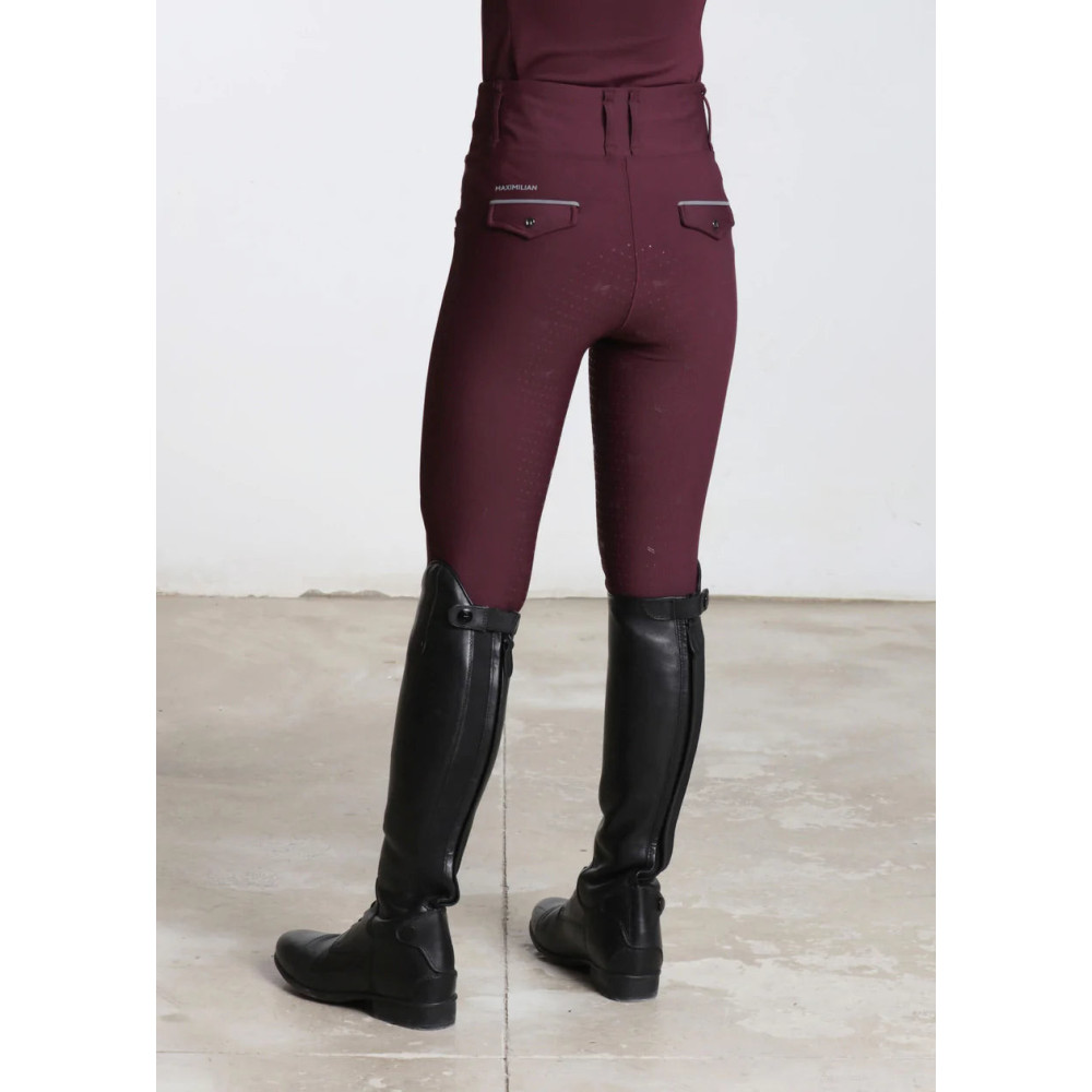 Młodzieżowe Legginsy Jeździeckie Pro Riding (Wine) Maximilian Equestrian